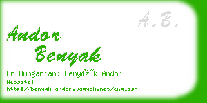 andor benyak business card